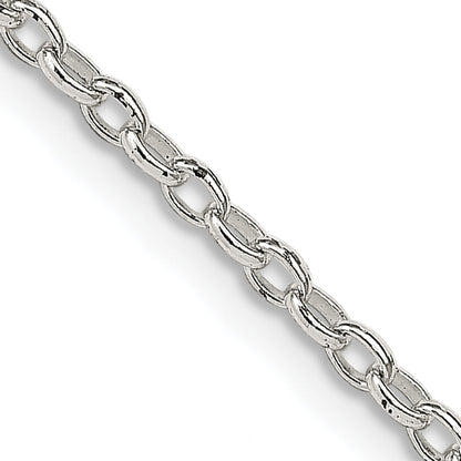 22 Inch Sterling Silver 1.6mm Oval Fancy Rolo Chain W/4In Ext.