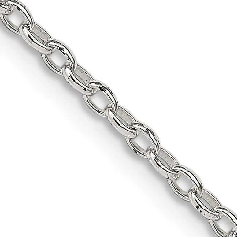 22 Inch Sterling Silver 1.6mm Oval Fancy Rolo Chain Necklace