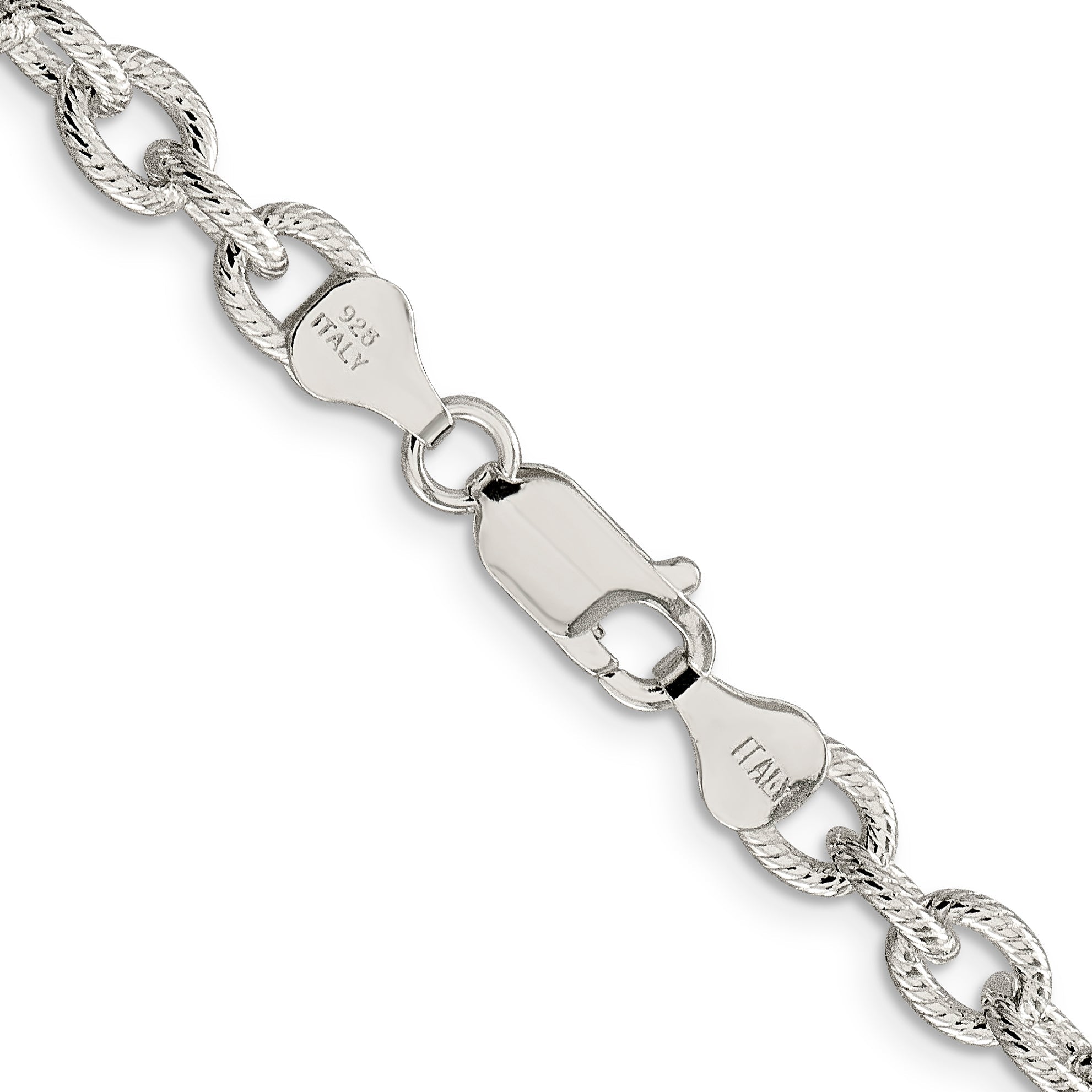 16 Inch Sterling Silver 6.25mm Fancy Patterned Rolo Chain Necklace