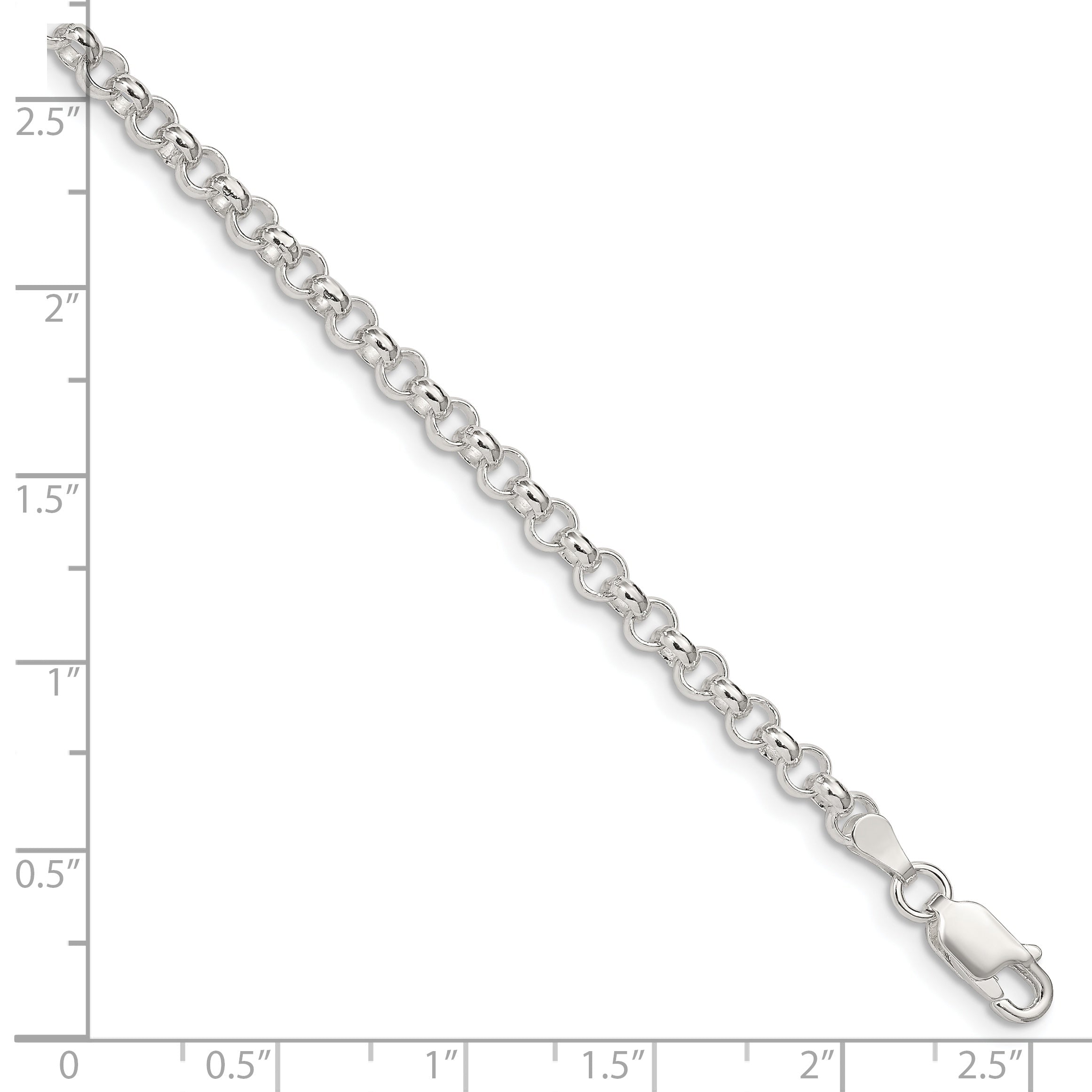7.5 Inch Sterling Silver 4mm Rolo Chain Bracelet