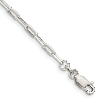 7 Inch Sterling Silver 2.75mm Elongated Open Link Chain Bracelet