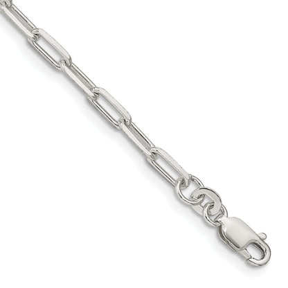 7 Inch Sterling Silver 3.25mm Elongated Open Link Chain Bracelet