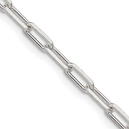 26 Inch Sterling Silver 3.25mm Elongated Open Link Chain Necklace
