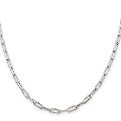 30 Inch Sterling Silver 4.25mm Elongated Open Link Chain Necklace