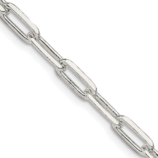 24 Inch Sterling Silver 4.25mm Elongated Open Link Chain