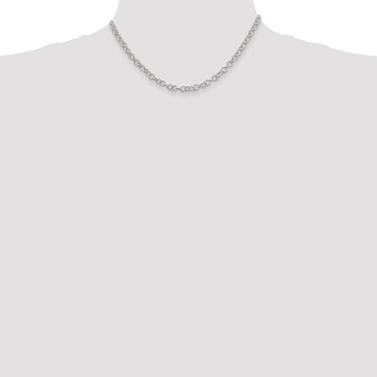 16 Inch Sterling Silver 4.55mm Fancy Patterned Rolo Chain Necklace