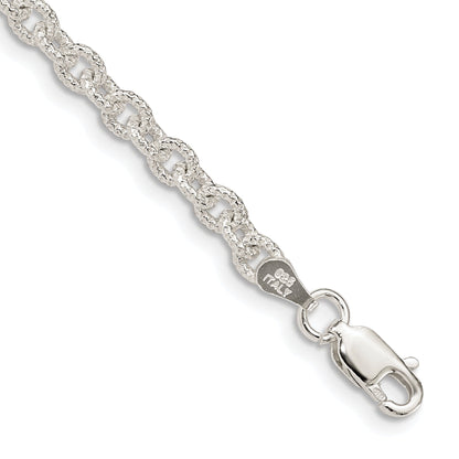 6 Inch Sterling Silver 3.75mm Fancy Rolo Chain Bracelet