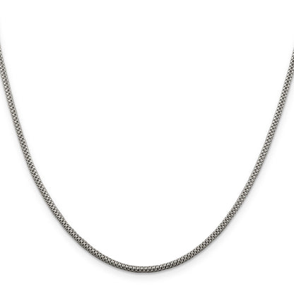 16 Inch Sterling Silver 2mm Corona Chain Necklace