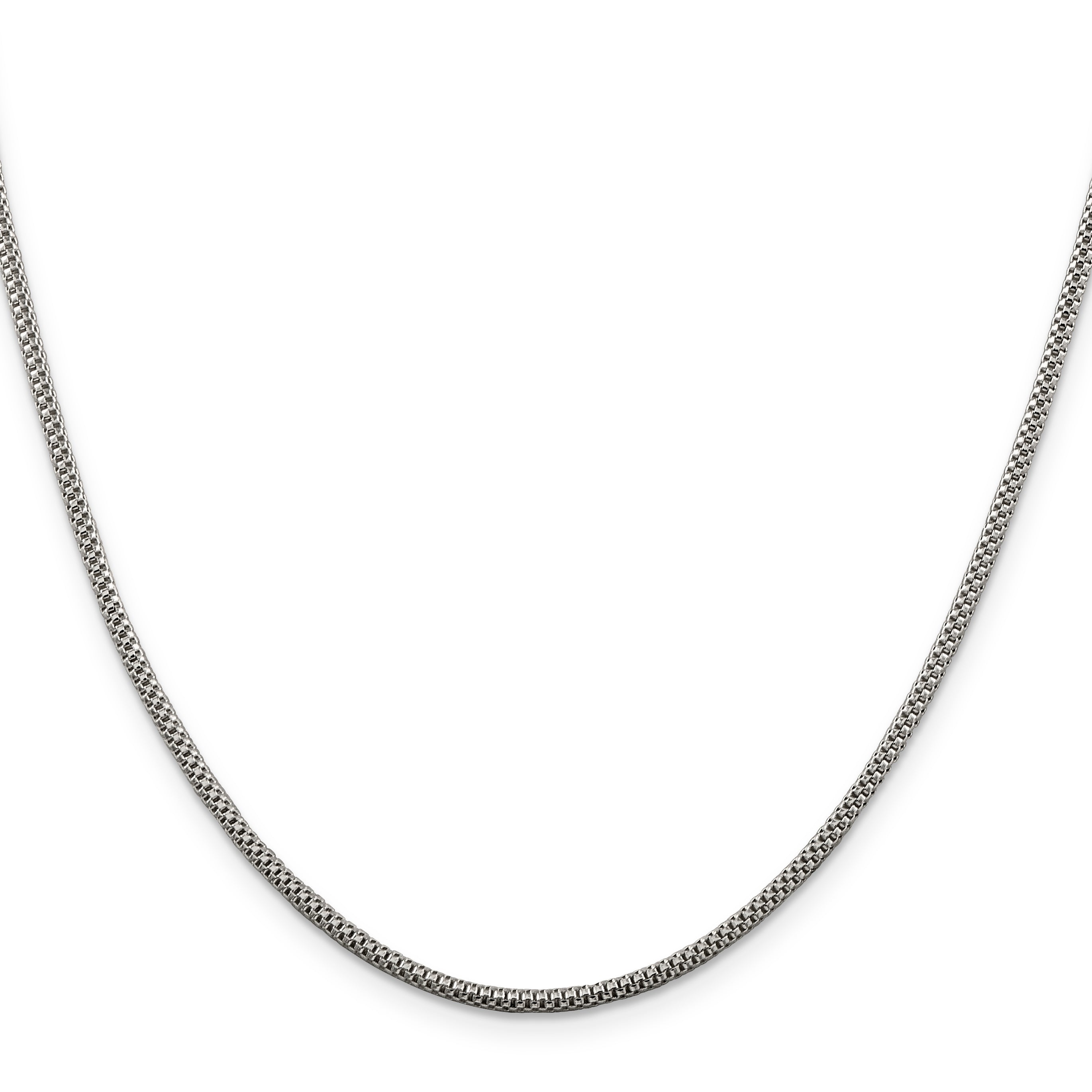 20 Inch Sterling Silver 2mm Corona Chain Necklace