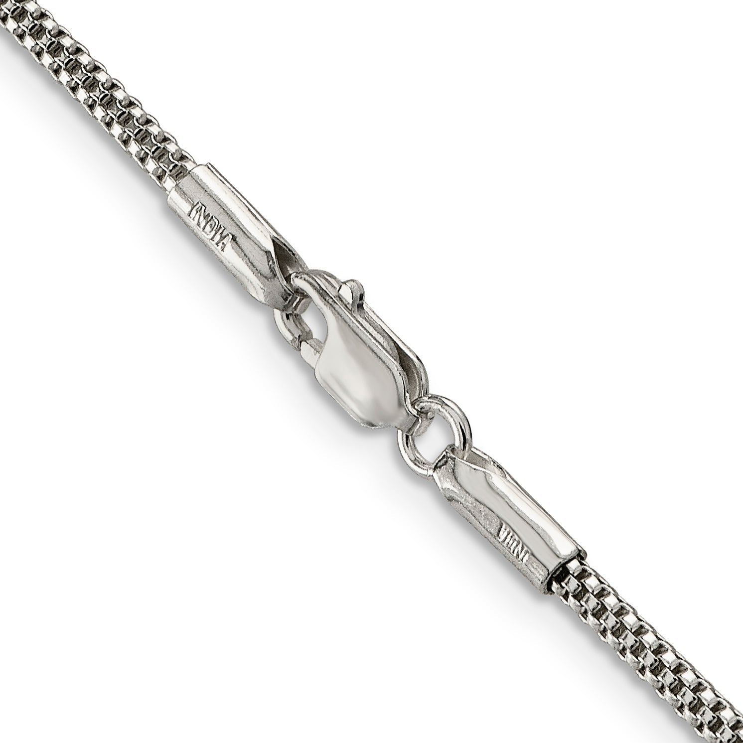 16 Inch Sterling Silver 2mm Corona Chain Necklace