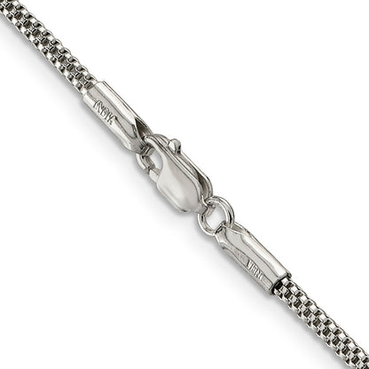 24 Inch Sterling Silver 2mm Corona Chain Necklace