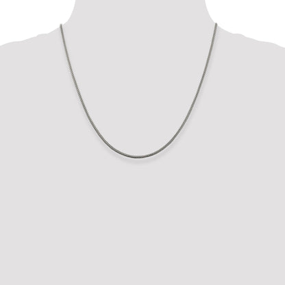 20 Inch Sterling Silver 2mm Corona Chain Necklace