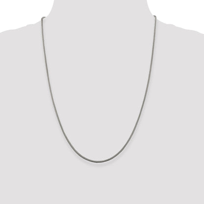 24 Inch Sterling Silver 2mm Corona Chain Necklace