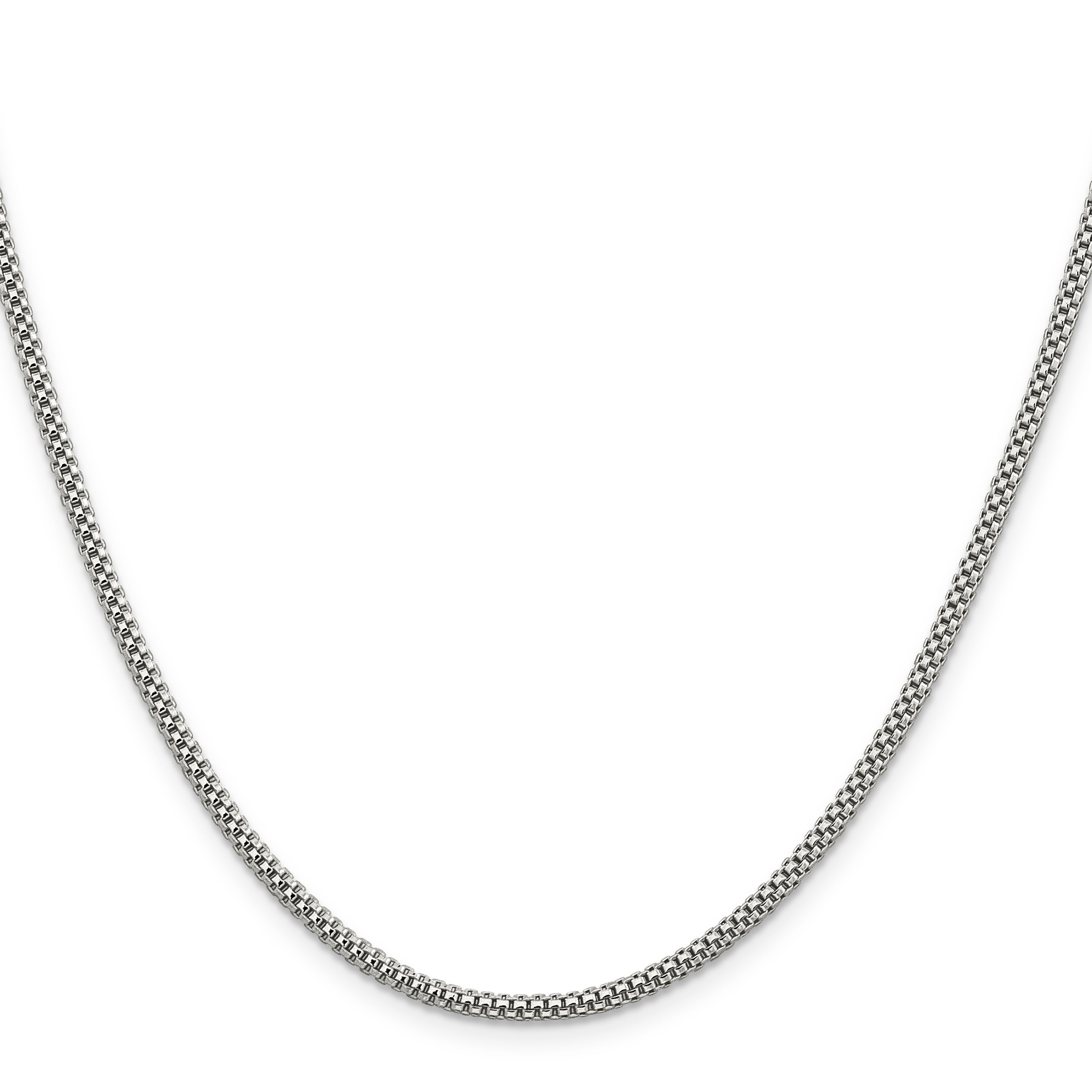 18 Inch Sterling Silver 2.4mm Corona Chain Necklace