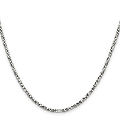 18 Inch Sterling Silver 2.4mm Corona Chain Necklace