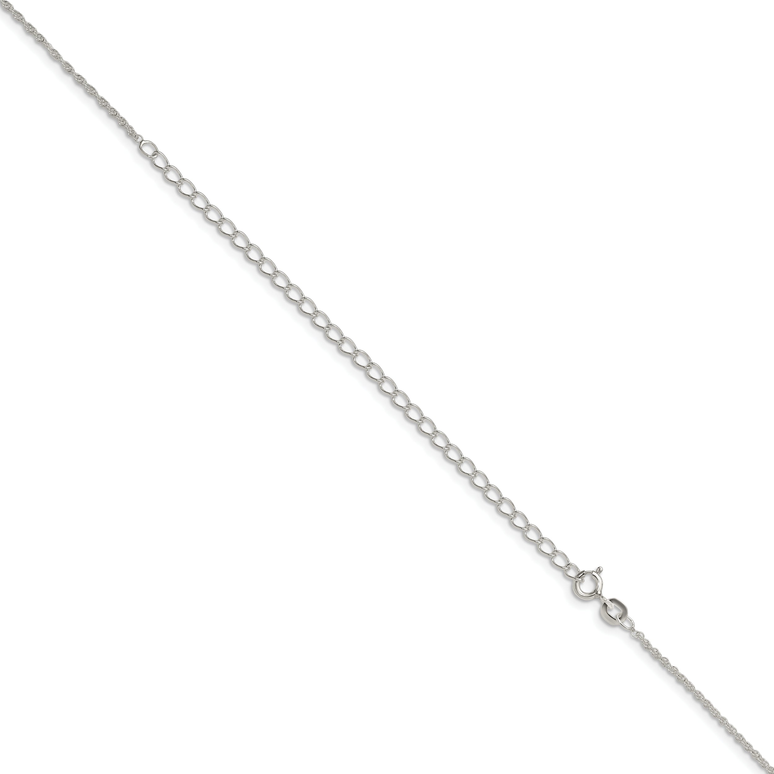 22 Inch Sterling Silver 1.3mm Loose Rope Chain W/4In Ext.