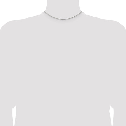 14 Inch Sterling Silver Rhodium-Plated 1.3mm Loose Rope Chain Necklace