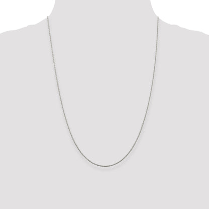 24 Inch Sterling Silver Rhodium-Plated 1.3mm Loose Rope Chain Necklace
