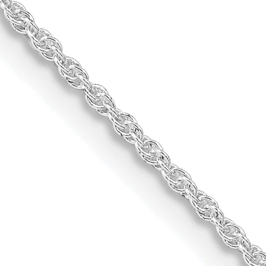 22 Inch Sterling Silver Rhodium-Plated 1.3mm Loose Rope Chain W/4In Ext.