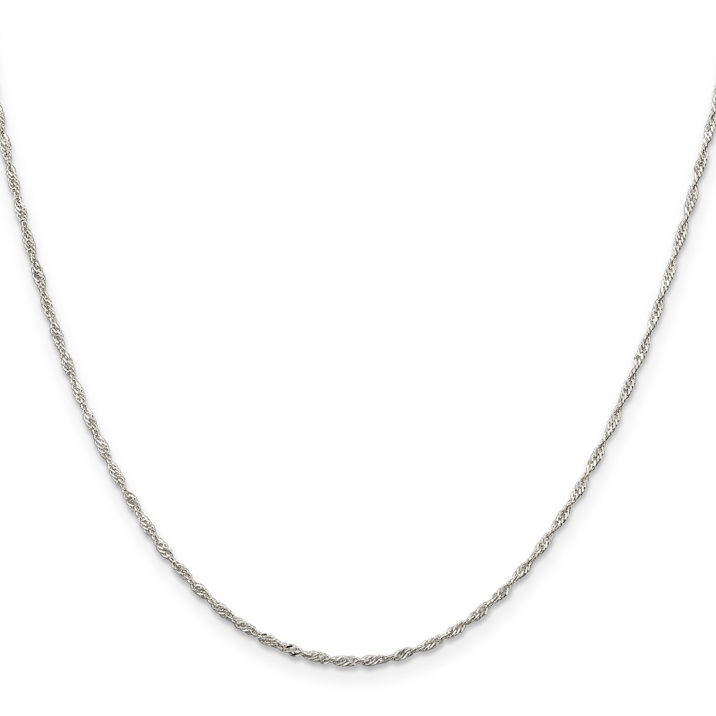 18 Inch Sterling Silver 1.4mm Singapore Chain W/2In Ext.