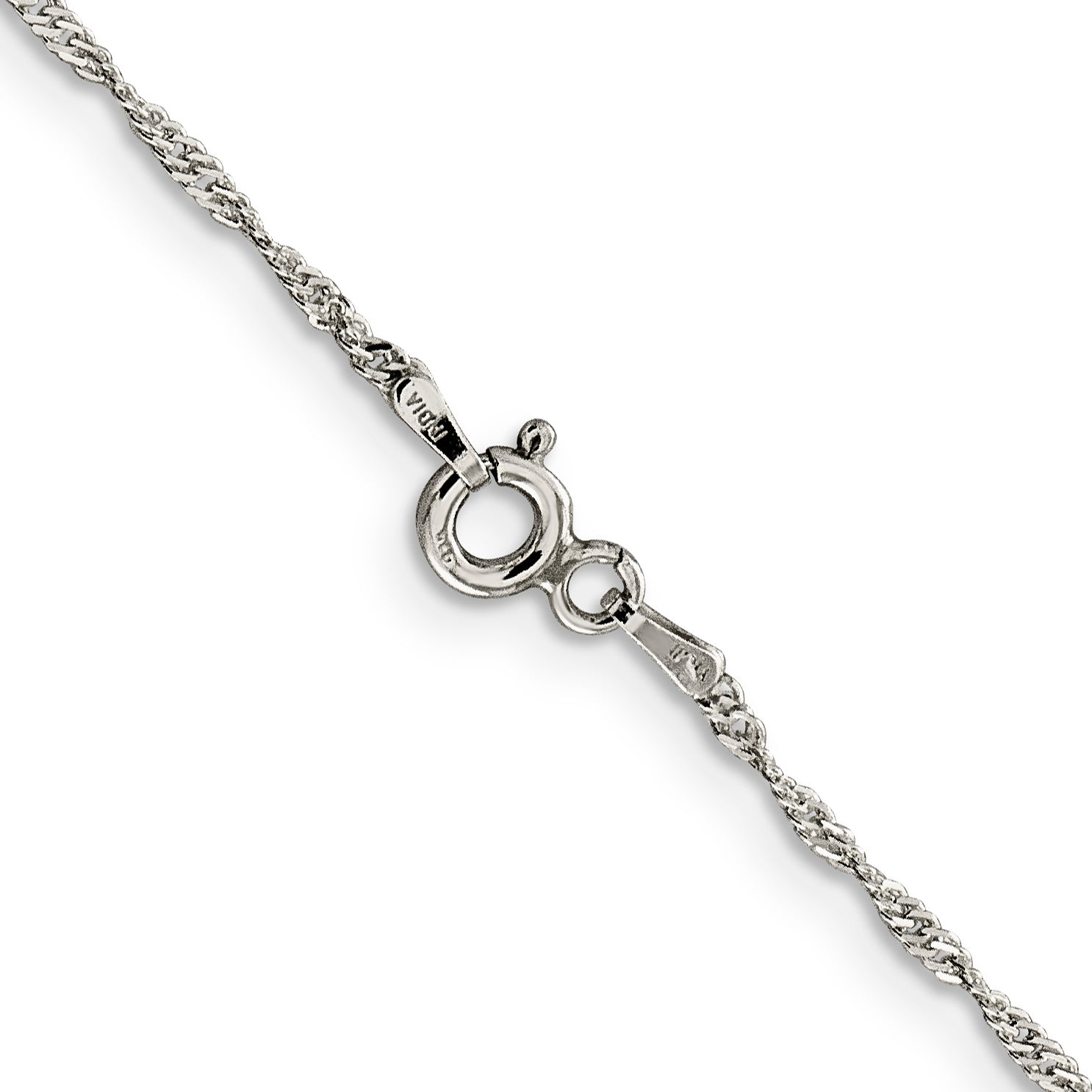 18 Inch Sterling Silver 1.4mm Singapore Chain Necklace