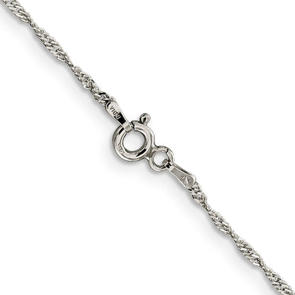 22 Inch Sterling Silver 1.4mm Singapore Chain Necklace