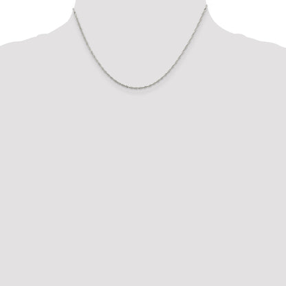 16 Inch Sterling Silver 1.4mm Singapore Chain Necklace