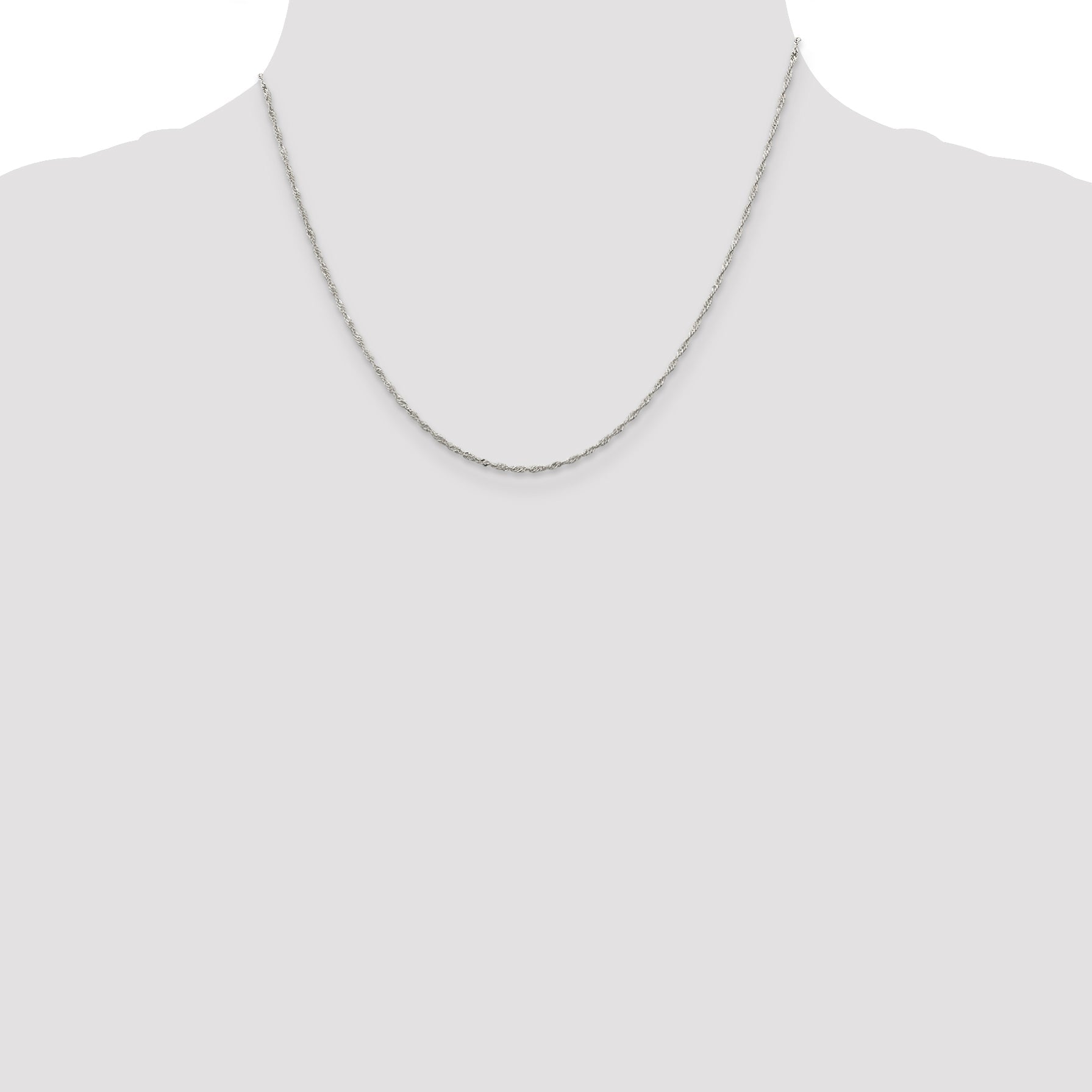 18 Inch Sterling Silver 1.4mm Singapore Chain Necklace
