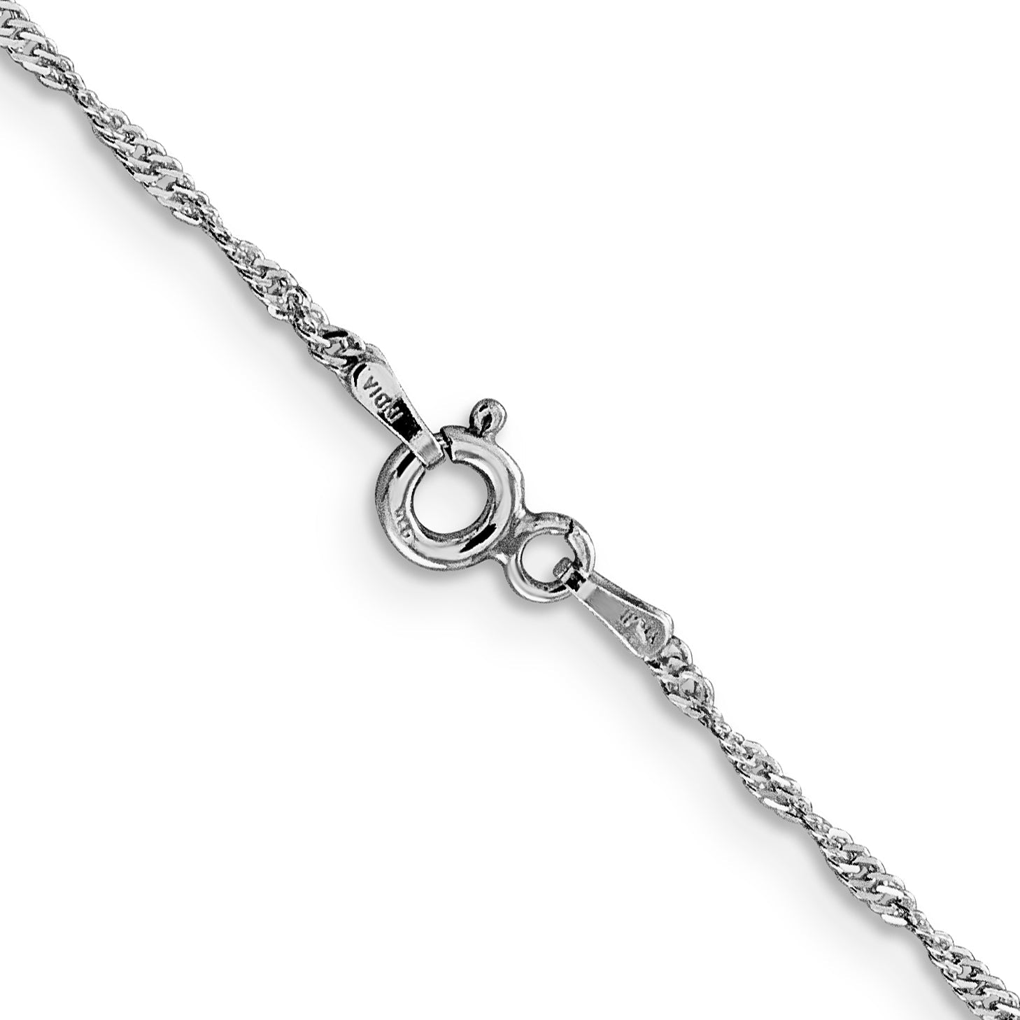 24 Inch Sterling Silver Rhodium-Plated 1.4mm Singapore Chain Necklace