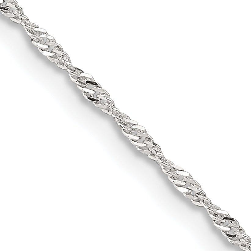18 Inch Sterling Silver 1.4mm Singapore Chain Necklace