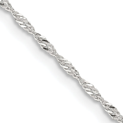 14 Inch Sterling Silver 1.4mm Singapore Chain Necklace