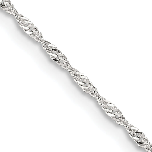 14 Inch Sterling Silver 1.4mm Singapore Chain Necklace