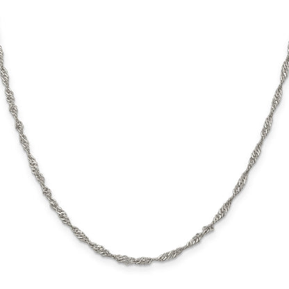 26 Inch Sterling Silver 2.25mm Singapore Chain Necklace
