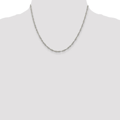 18 Inch Sterling Silver 2.25mm Singapore Chain Necklace