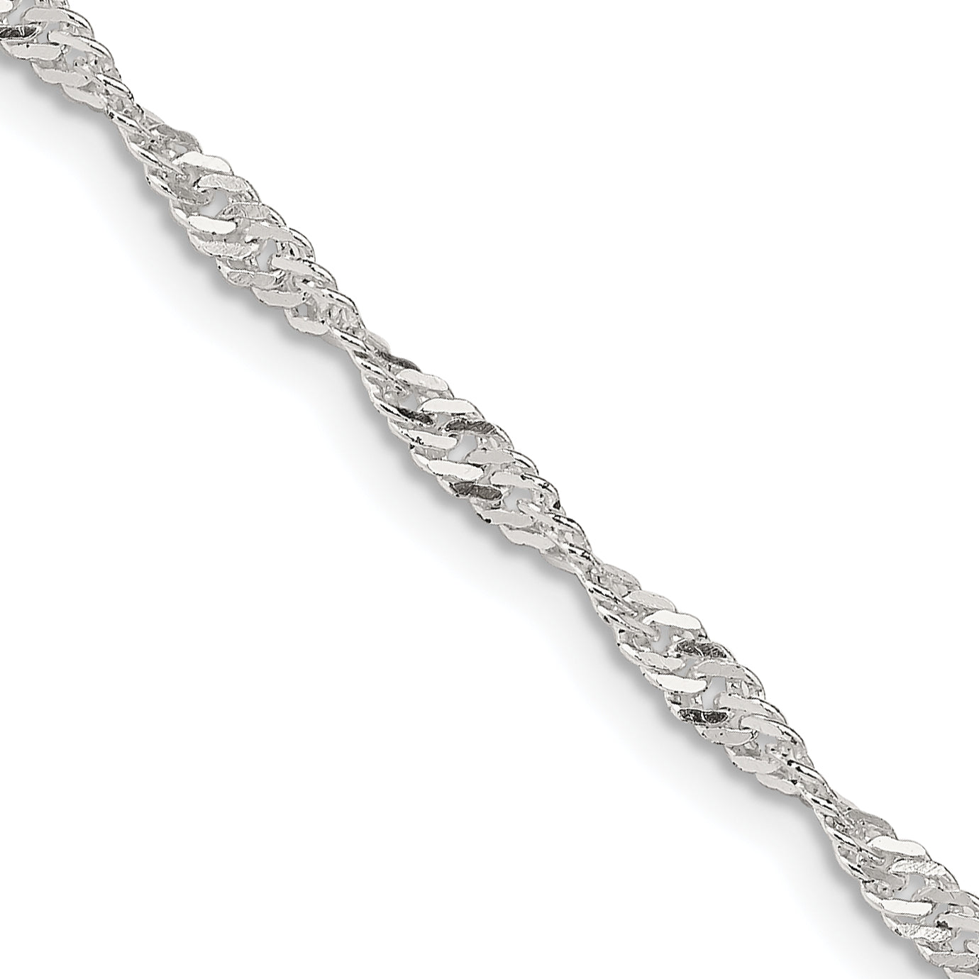 26 Inch Sterling Silver 2.25mm Singapore Chain Necklace