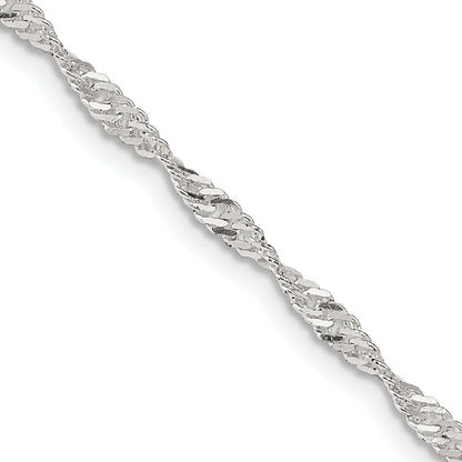 30 Inch Sterling Silver 2.25mm Singapore Chain Necklace