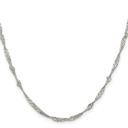 30 Inch Sterling Silver 3mm Singapore Chain Necklace
