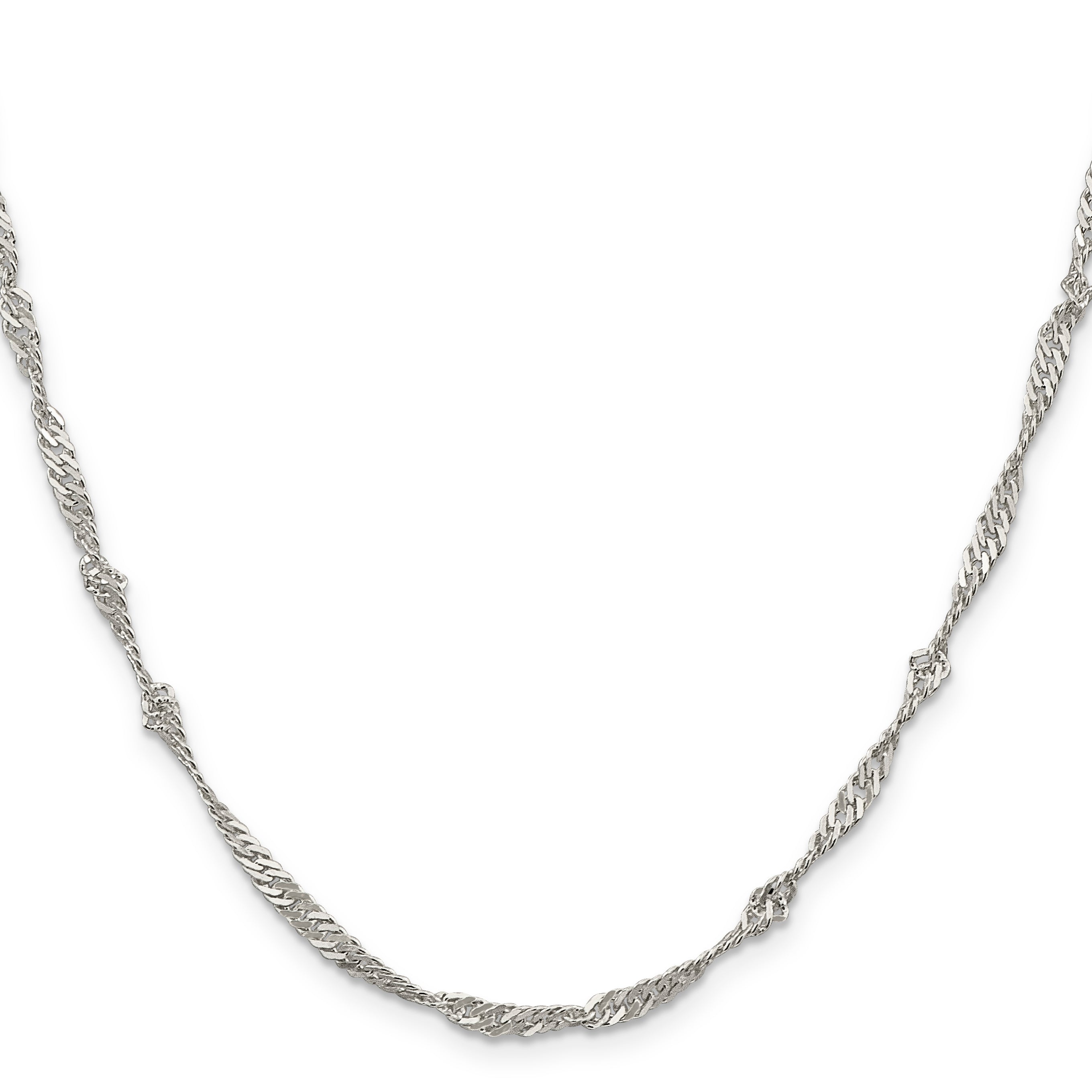20 Inch Sterling Silver 3mm Singapore Chain Necklace