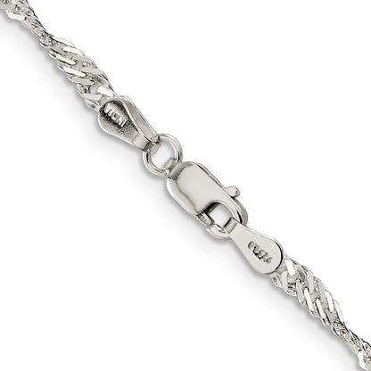 30 Inch Sterling Silver 3mm Singapore Chain Necklace