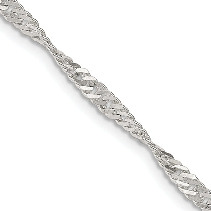 18 Inch Sterling Silver 3mm Singapore Chain Necklace