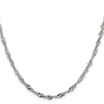 20 Inch Sterling Silver 3.5mm Singapore Chain Necklace