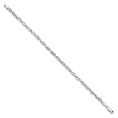 8 Inch Sterling Silver 3.5mm Singapore Chain Bracelet
