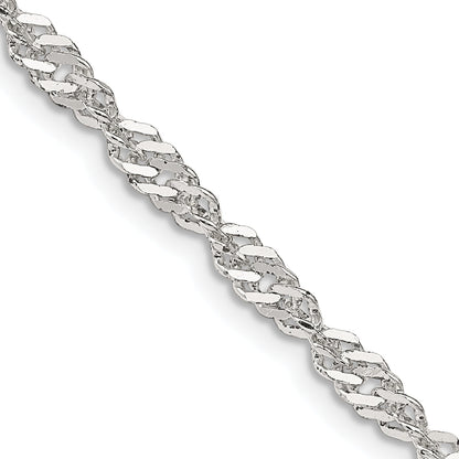 18 Inch Sterling Silver 3.5mm Singapore Chain Necklace