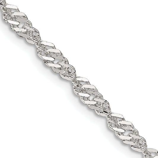 20 Inch Sterling Silver 3.5mm Singapore Chain Necklace