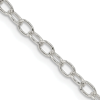 26 Inch Sterling Silver 3.4mm Oval Cable Chain Necklace