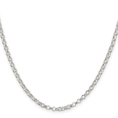 36 Inch Sterling Silver 3.5mm Rolo Chain Necklace
