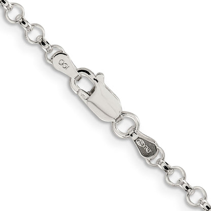 28 Inch Sterling Silver 3.5mm Rolo Chain Necklace