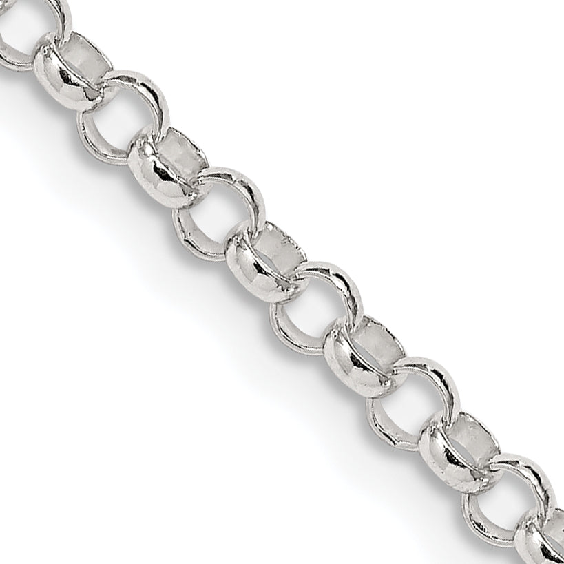 24 Inch Sterling Silver 3.5mm Rolo Chain Necklace