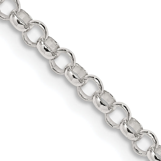 30 Inch Sterling Silver 3.5mm Rolo Chain Necklace