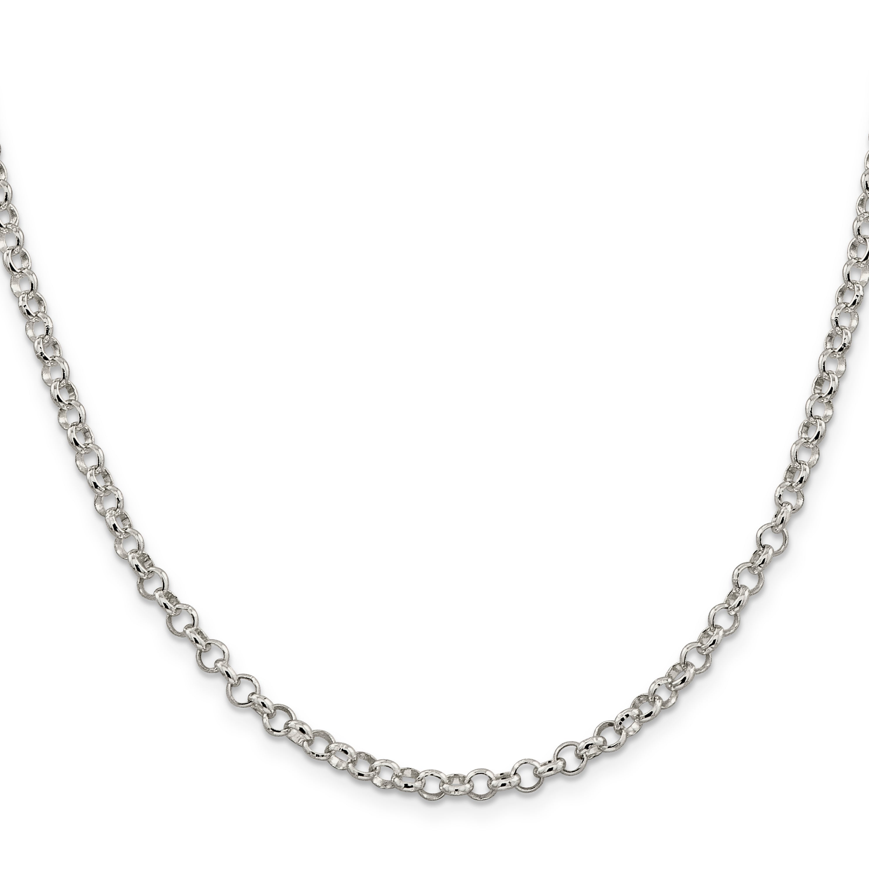 36 Inch Sterling Silver 4mm Rolo Chain Necklace